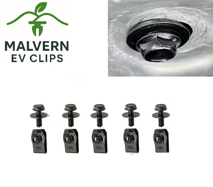 10× Undertray Clips & Bolt Screw Kit – EV Bumper & Shield Fixings (10 Pack)