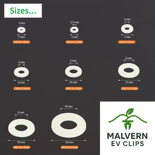 700pc Nylon Flat Washer Assortment Set M2–M10 – Plastic Spacers & Seal Rings