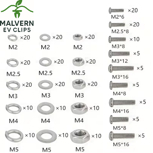 320pc Stainless Steel Nut Bolt Washer Assortment Set Kit M2 M2.5 M3 M4 M5 Repair