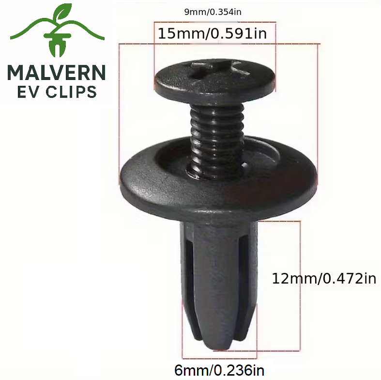 10× Plastic Push Rivet Clips – EV Bumper, Trim & Mudguard Fasteners (10 Pack)