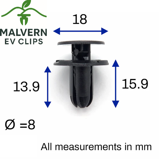 8mm Push Fit Rivet Clips 1420608250B 865952T500 Fits Kia Niro EV Soul EV Trim Fastener