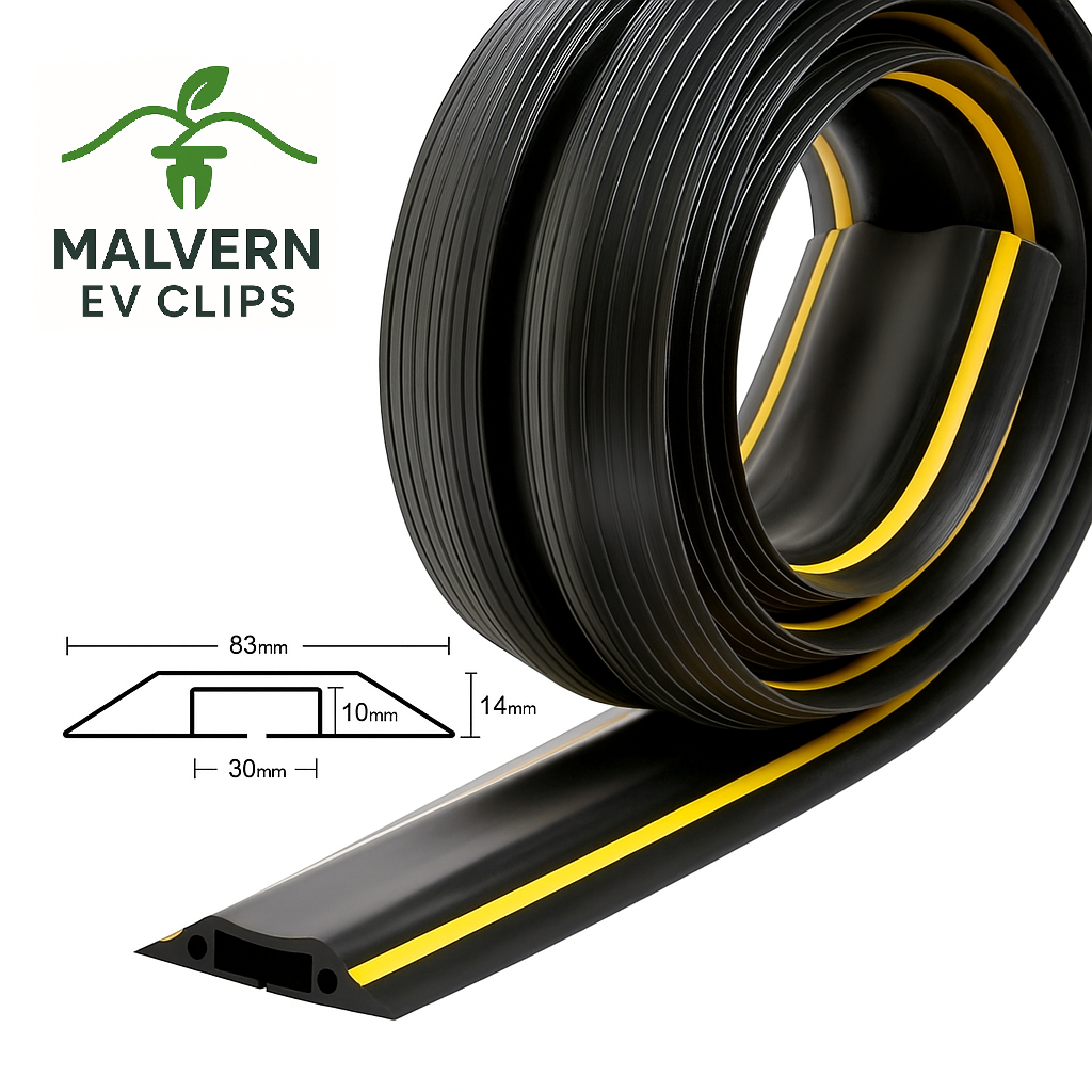 EV Charger Cable Protector Ramp – Driveway Safety Cover 8 cm Black Yellow