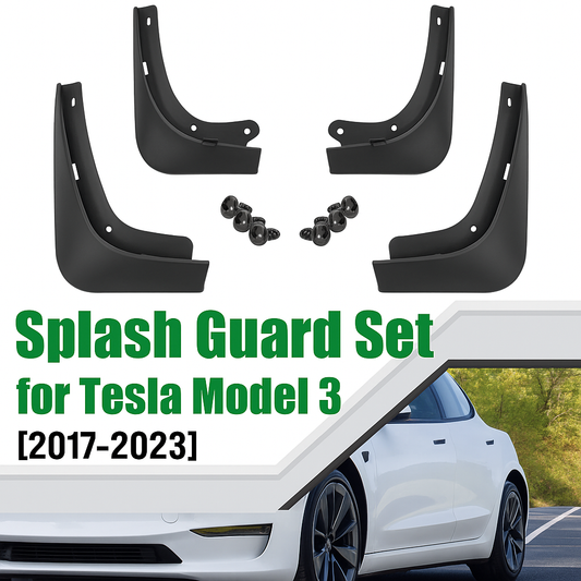 Mud Flaps Set ×4 – Fits Tesla Model 3 (2017–2023) Front & Rear Splash Guards
