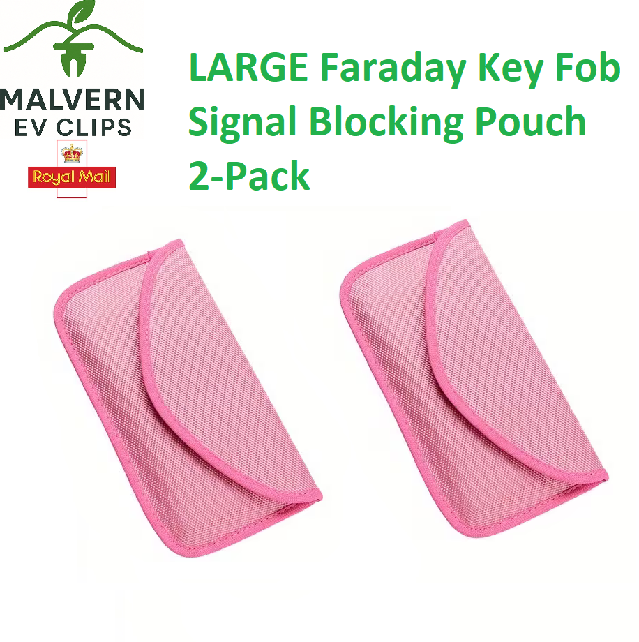LARGE Faraday Key Fob Protector Anti-Theft RFID Signal Blocking Pouch Bag 2-Pack