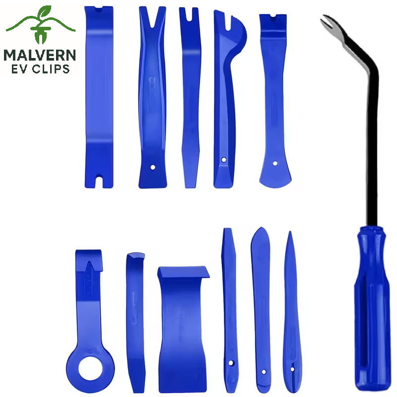 12-Piece Blue Trim Removal Tool Kit – Interior Panel Clip Pry Set for EV & Car Repair