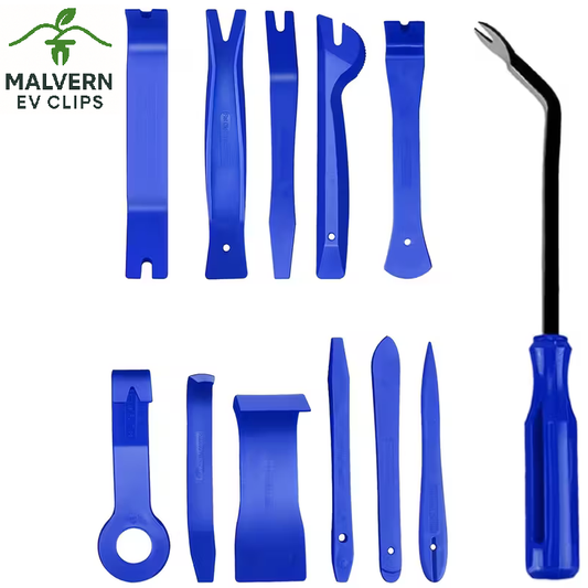 12-Piece Blue Trim Removal Tool Kit – Interior Panel Clip Pry Set for EV & Car Repair