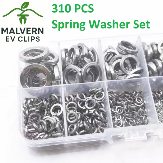 310pc Stainless Steel Spring Washer Assortment Set M2–M12 – Lock Washers Box
