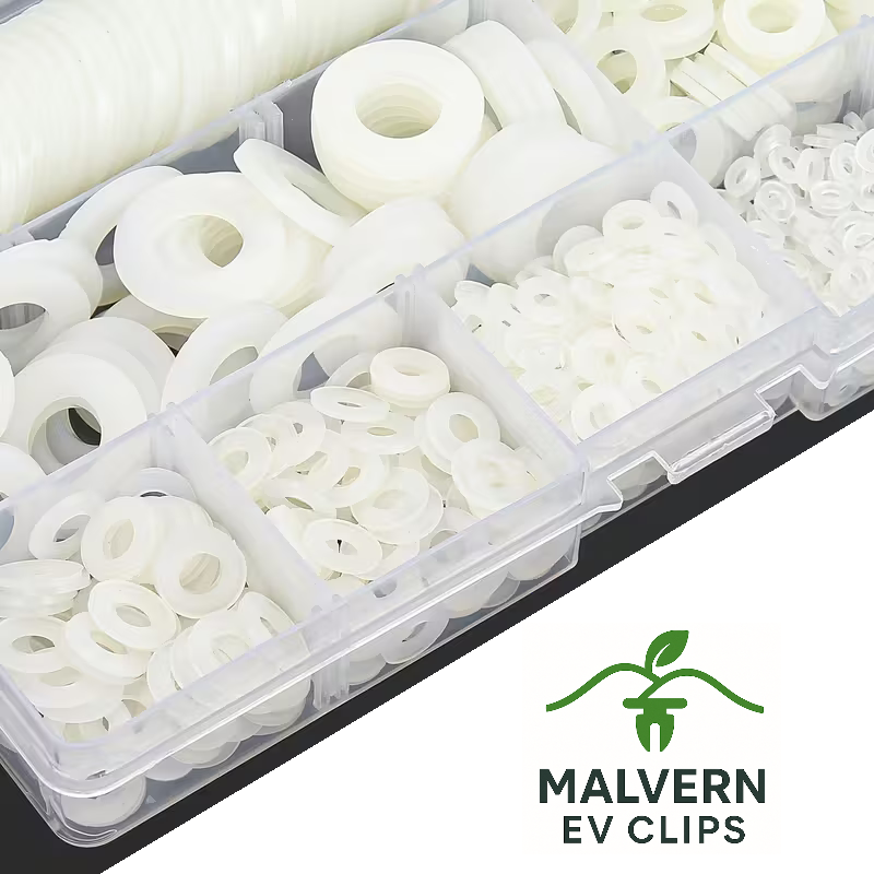 700pc Nylon Flat Washer Assortment Set M2–M10 – Plastic Spacers & Seal Rings