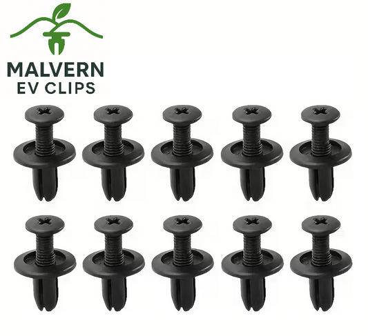 10× Plastic Push Rivet Clips – EV Bumper, Trim & Mudguard Fasteners (10 Pack)
