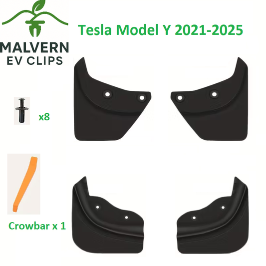 Fits Tesla Model Y 2021-2025 - Mudguard Splash Guard Set Front/Rear Mudflaps
