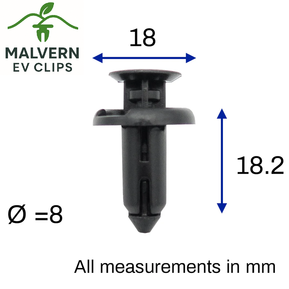 8mm Push-Fit Rivet Clips – Fits Tesla Model 3 (Bumper, Skirt & Underbody)
