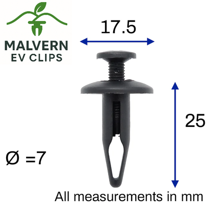 7mm Screw Rivet Trim Clips – Fits Jaguar I‑PACE (Wheel Arch & Sill) C2S9354020