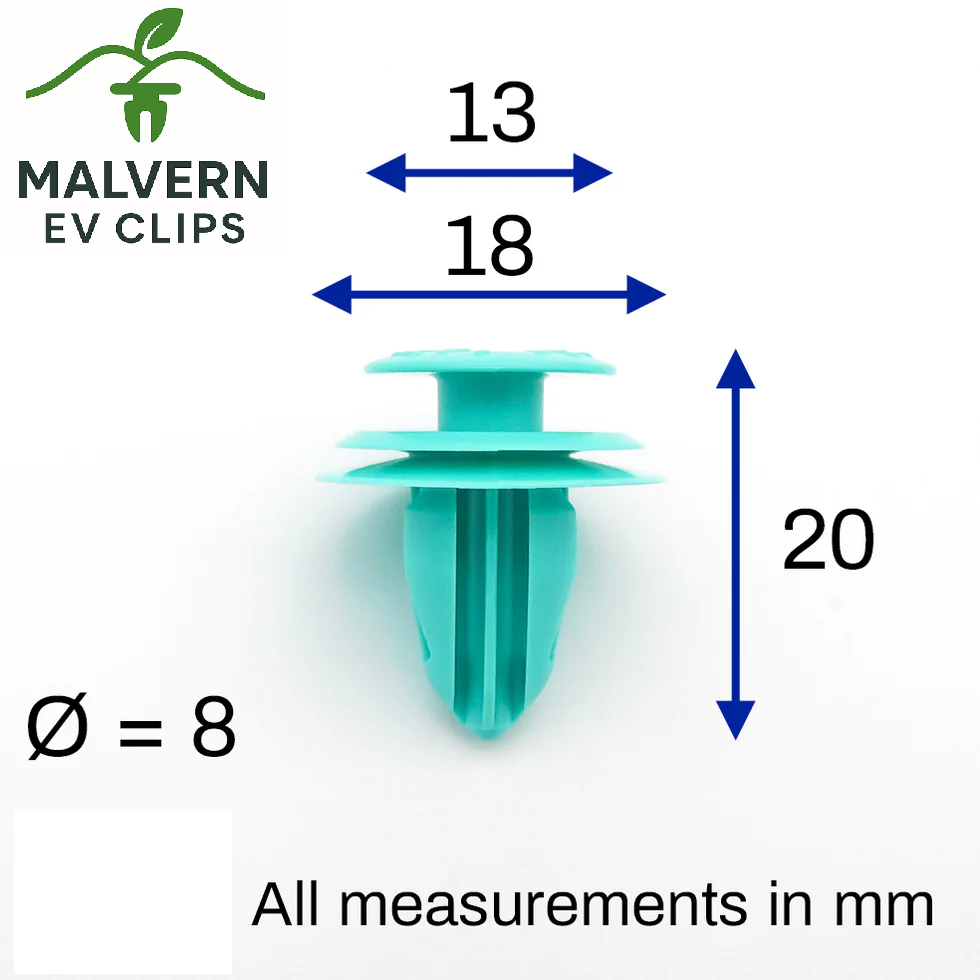 Turquoise Trim Panel Clips – Fits Tesla Model Y (1011813-00-A)