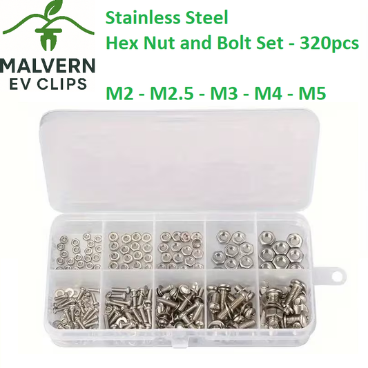 320pc Stainless Steel Nut Bolt Washer Assortment Set Kit M2 M2.5 M3 M4 M5 Repair