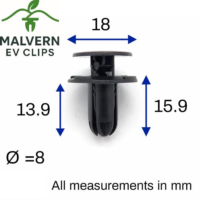 8mm Push Fit Rivet Clips 1420608250B 865952T500 Fits Kia Niro EV Soul EV Trim Fastener