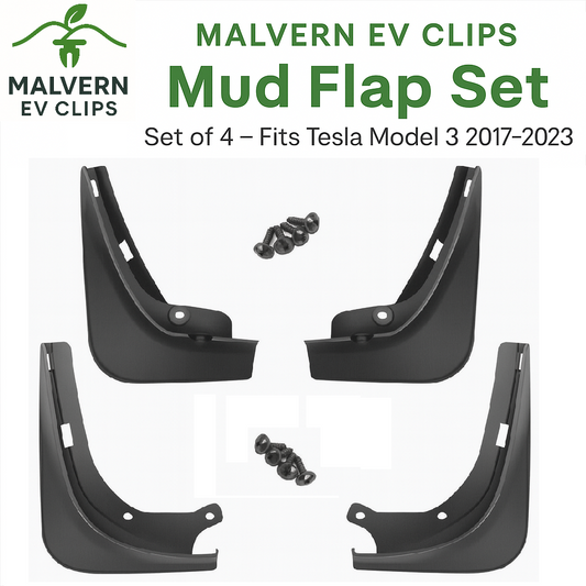 Mud Flaps Set ×4 – Fits Tesla Model 3 (2017–2023) Front & Rear Splash Guards