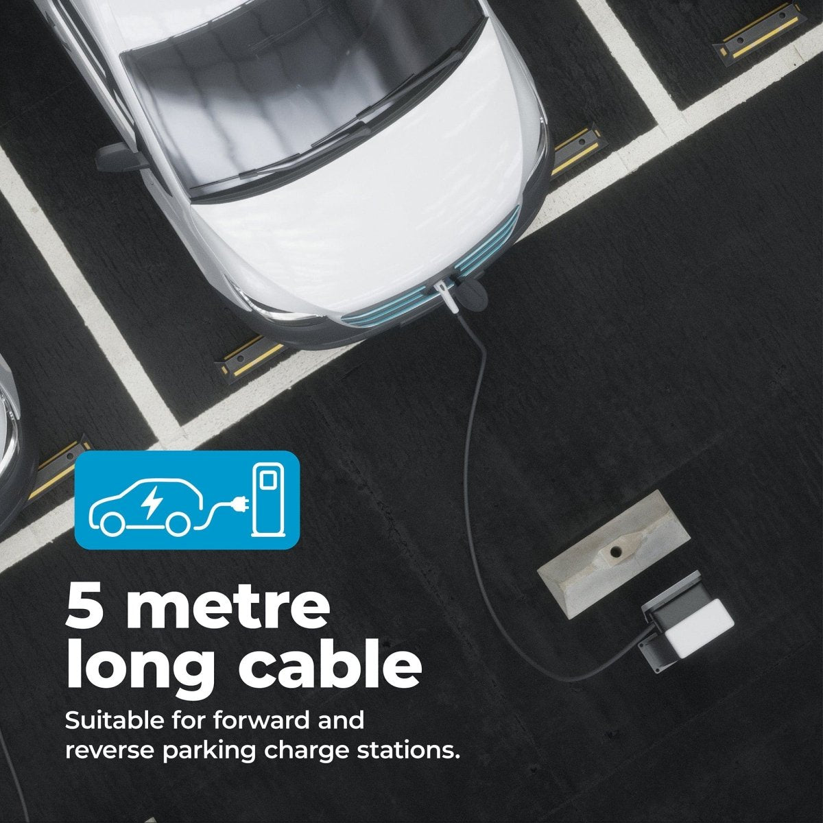 EV Charging Cable, - P1 Autocare© - 32A, 6m Long, Type 2 to Type 2 (Three Phase), Impact Resistant, IP Rated