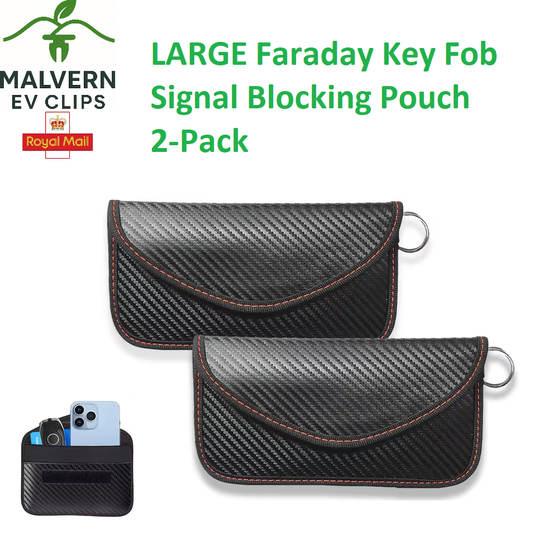 LARGE Faraday Key Fob Protector Anti-Theft RFID Signal Blocking Pouch Bag 2-Pack