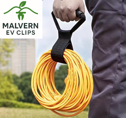 Heavy‑Duty Cable Storage Strap 45 cm with Hook – Extension Lead & EV Charger Holder